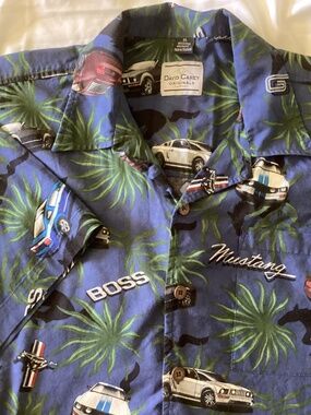 David Carey Original Mens Shirt Ford Mustang Boss Hawaiian all over print XL